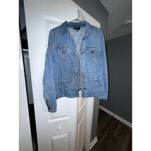 Talbots Denim Jacket Blue Trucker Style Size Large